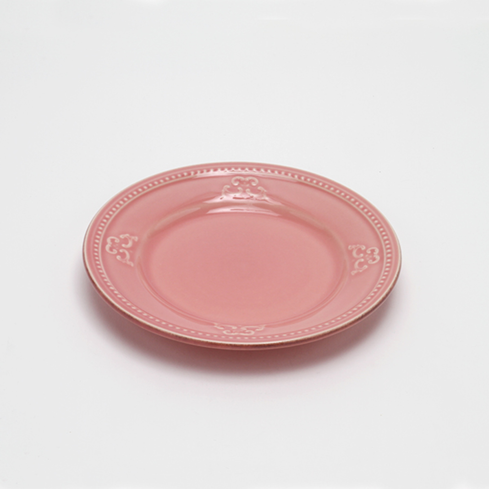 몰드펄 메달리온 원형 접시 18cm 핑크